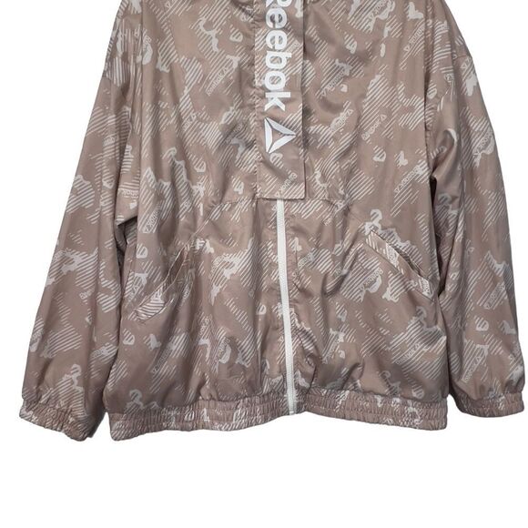 Reebok XL Printed Mesh Focus Track Jacket With Pockets Mushroom Large - Picture 4 of 16